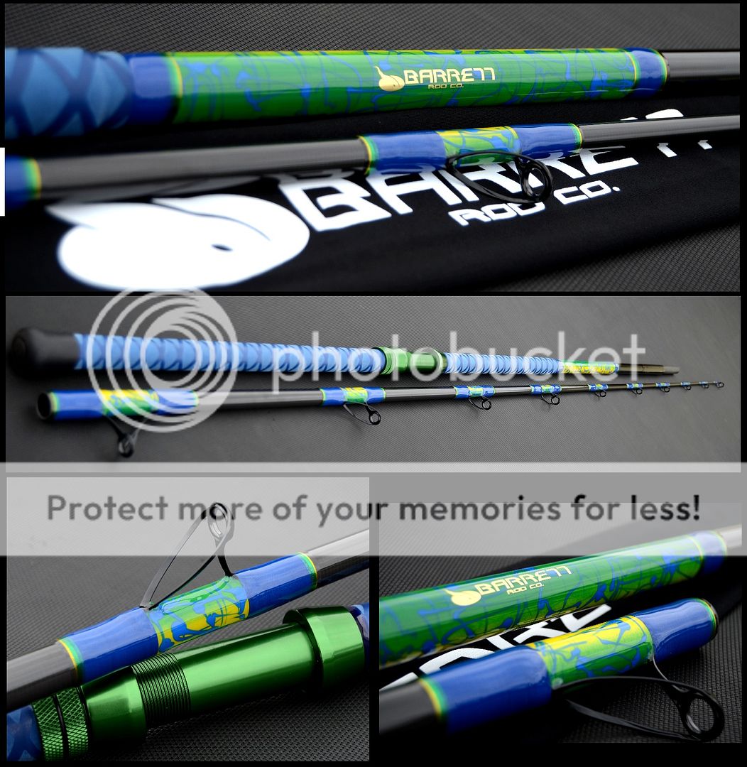 mahi themed marbled surf rod Bloodydecks