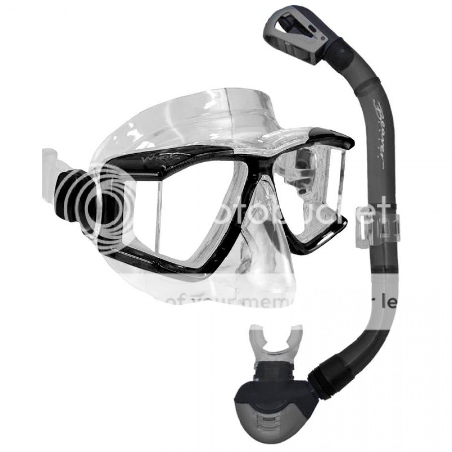 Deluxe PURGE VALVE Scuba Dive Mask & Snorkel Set with Wide View 4
