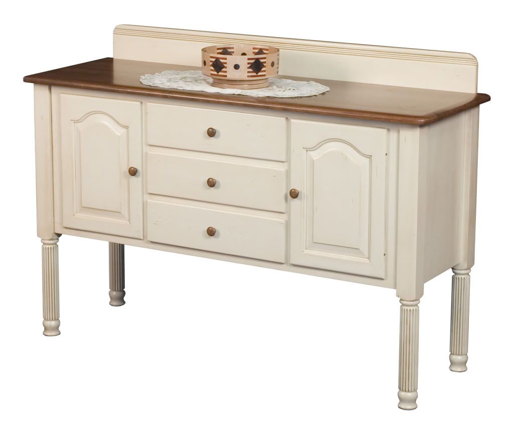 Amish Country White Sideboards Shabby Furniture Cottage Buffet Storage