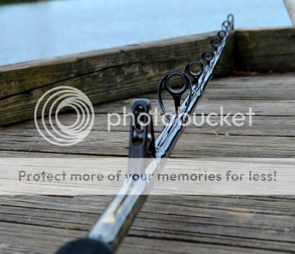 80-130lb 8ft black and gold marbled landbased shark rod | Bloodydecks